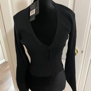 Cynthia Rowley  Size M Adorable Black Top  NEW with Tags